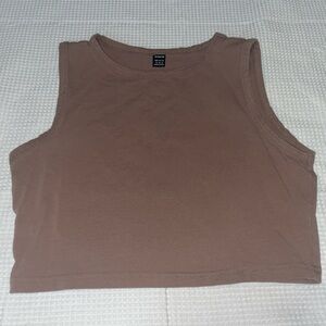 Light Brown Sleeveless Crop Top